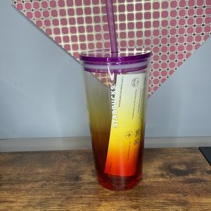 Starbucks 2021 glass tumbler burnt orange 16oz